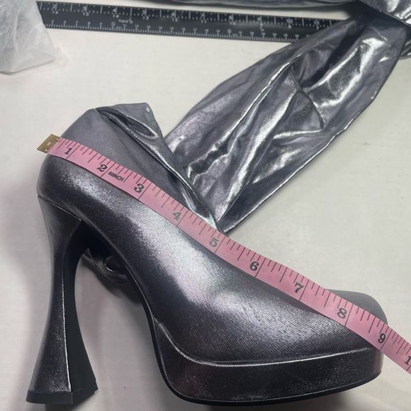 Jeffrey Campbell BNIB Small PANTALONES 6M platform women Silver - Picture 9 of 16